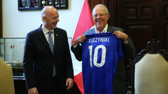 Presidente Kuczynski sostuvo reunión con titular de la FIFA en Palacio de Gobierno