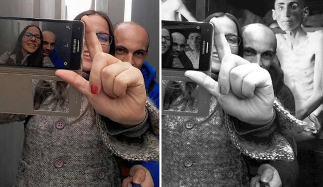 Artista ridiculiza a turistas que se toman selfies en monumentos al Holocausto | FOTOS