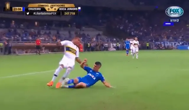 Boca Juniors vs Cruzeiro: caída fingida de Villa aparentando penal [VIDEO]