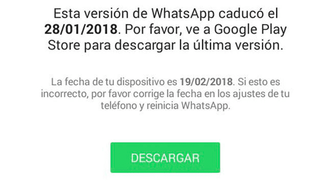 "Esta versión de WhatsApp caducó" ¿Cómo evitar que la app deje de funcionar por este mensaje?