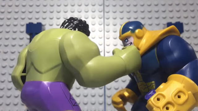 YouTube: Recrean la batalla de Thanos contra Hulk en Lego [VIDEO]