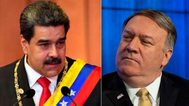 Nicolás Maduro (Venezuela) y Mike Pompeo, representa de los Estados Unidos. Foto: Difusión.