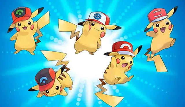 Pikachu Gorra Trotamundos y Pikachu Gorra Original aparecerán en la Hora del Pokémon destacado. Fotos: Niantic.