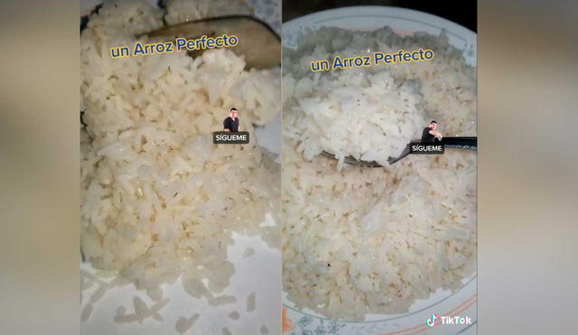 Desliza las imágenes para conocer el sencillo método para obtener un arroz graneado y de buen sabor. Foto: captura de TikTok/Venezuelan Foodie