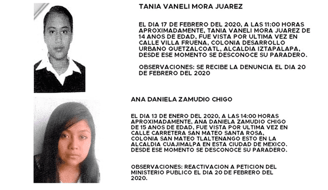Desapariciones de niñas como Fátima alertan a Ciudad de México en los últimos días [FOTOS]