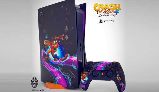 Crean una PS5 inspirada en Crash Bandicoot 4 It's About Time. Foto: Xbox Pope.
