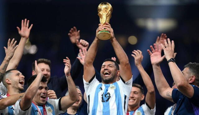 Agüero estuvo presente en la final de Qatar y celebró el título con Argentina. Foto: Instagram 'Kun' Agüero