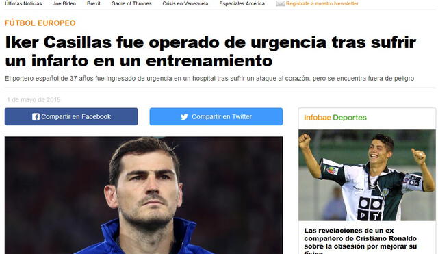 Así reaccionó la prensa mundial tras el infarto de Iker Casillas [FOTOS]