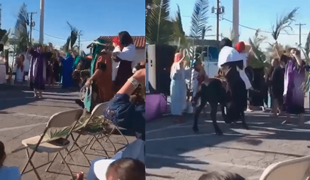 Semana Santa: Caballo que cargaba a 'Jesús' lo arroja frente a fieles [VIDEO]