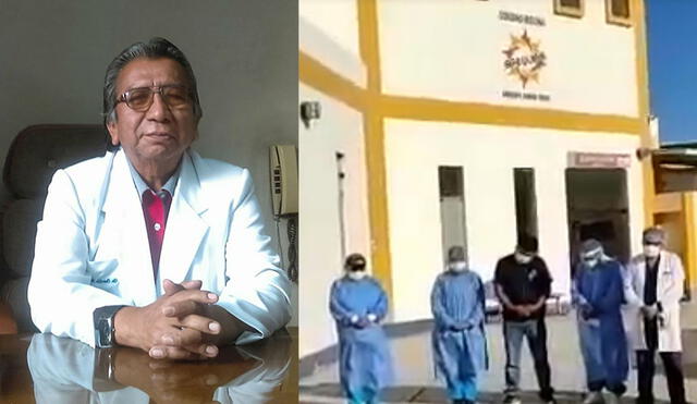 Personal del Hospital Central de Majes (Caylloma, Arequipa), guardó un minuto de silencio por Oswaldo Hualpa Suyo, médico fallecido por el coronavirus.
