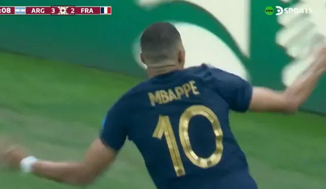 Mbappé lleva 4 goles en finales del mundo. Foto: Captura Directv Sports