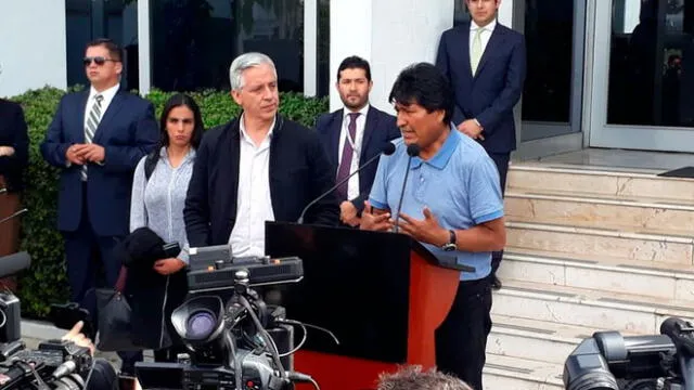 Ex presidente Evo Morales cuando llegó a México