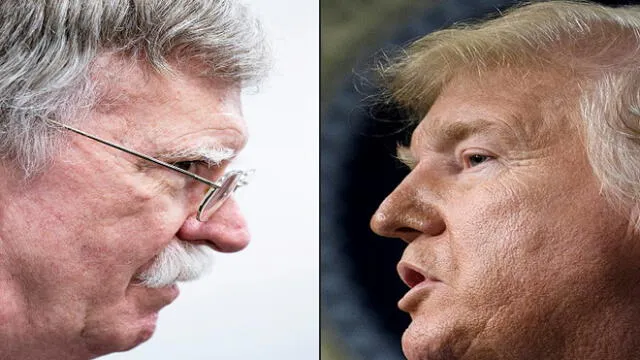 (COMBO) This combination of file pictures created on January 28, 2020 shows
US National Security Advisor John Bolton (L) on June 28, 2019, in Osaka, and US President Donald Trump on December 19, 2019 in Washington, DC. - Trump has no guiding principles and is unfit to be president, Bolton said in an interview released on June 18, 2020, to promote his explosive book. "I don't think he's fit for office. I don't think he has the competence to carry out the job," Bolton told ABC News. (Photos by Brendan Smialowski / AFP)