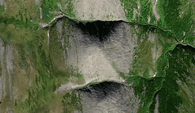 Imagen satelital del hallazgo de Norte Salvaje. Foto: Google Maps.