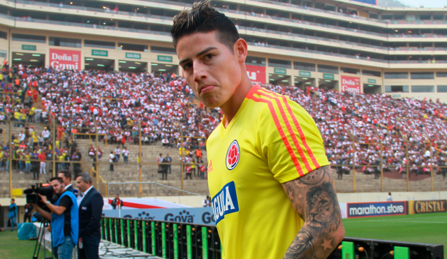 James Rodríguez se lesionó en una de sus rodillas y no jugará el amistoso entre Perú y Colombia. | Foto: GLR