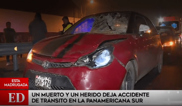 Auto identificado con placa D6N -176 involucrado en el accidente. Foto: Captura América Noticias
