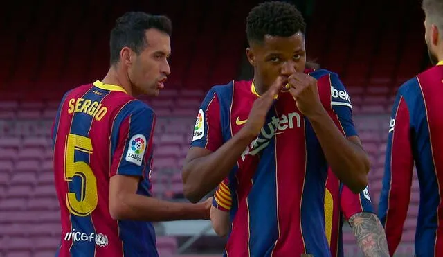 Ansu Fati decretó el empate a los 8 minutos del Barcelona vs. Real Madrid en el Camp Nou. Foto: Captura de DirecTV Sports