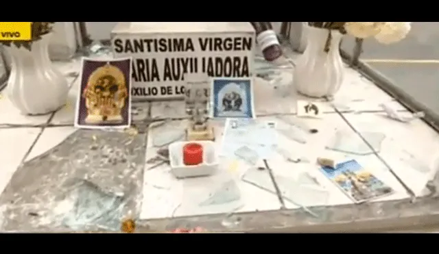Delincuentes roban imagen de la Virgen Auxiliadora de un barrio de Ate [VIDEO]