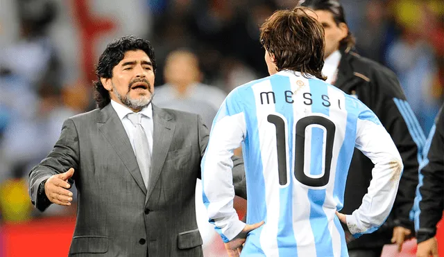Diego Armando Maradona fue técnico de Lionel Messi en la selección argentina. | Foto: AFP