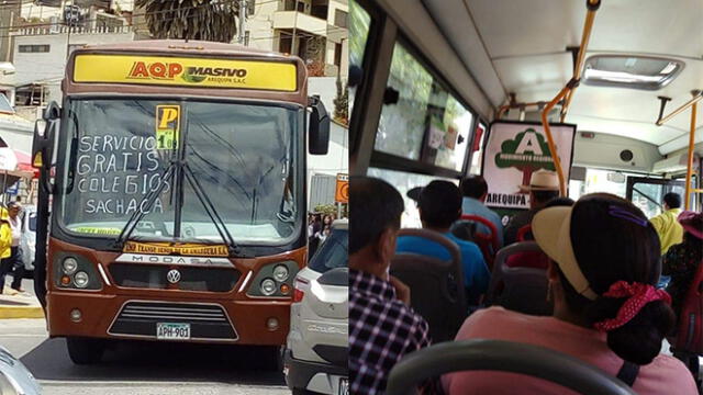 Arequipa: Denuncian que bus con publicidad política lleva gratis a local de votación [VIDEO]