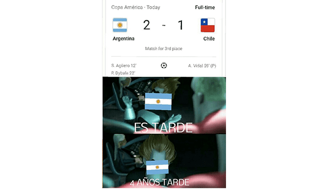 Argentina vs Chile: memes tras la victoria Albiceleste en la Copa América 2019. Foto: Facebook