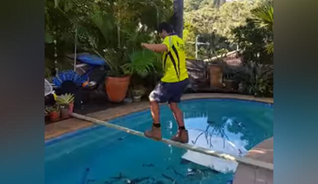 YouTube: Intentó cruzar una piscina y protagonizó doloroso "fail"