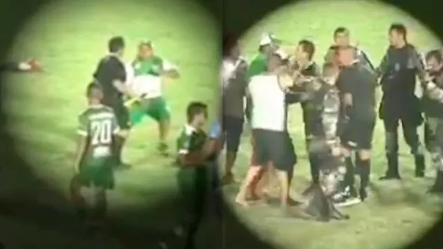 Fútbol brasileño: hinchas ultras se meten al campo y golpearon a los árbitros [VIDEO]