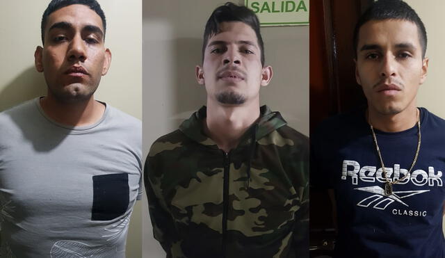 Estos tres sujetos son acusados de asaltar a balazos a comerciante en la vía a Yura en Arequipa. Foto: PNP