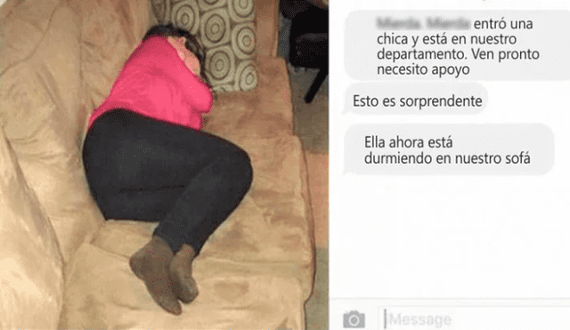 Facebook Viral: Muchacha ebria irrumpe a casa ajena para dormir en sofá [FOTOS]