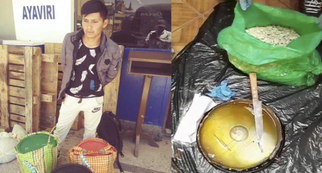 Arequipa: Ayacuchano intentó transportar 16 kilos de droga de alta pureza en baldes de miel