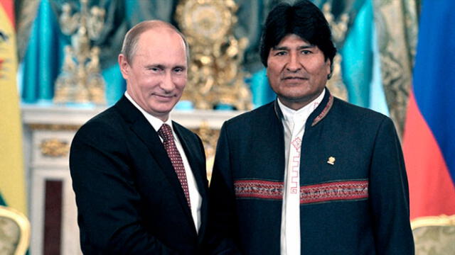 Vladímir Putin, presidente de Rusia, junto a Evo Morales. Foto: difusión