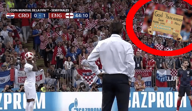 Croacia vs Inglaterra: curioso mensaje sobre Perú en las tribunas del estadio Luzhniki