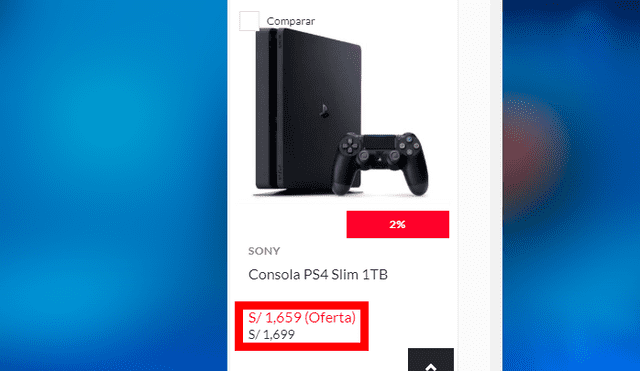 Precio de PS4 Slim sin el combo.