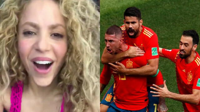 Shakira y su eufórica celebración del gol de Sergio Ramos en España vs Rusia [VIDEO]