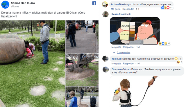 Vía Facebook: 'trolean' a vecinos de San Isidro que no quieren que niños jueguen en El Olivar [FOTOS]