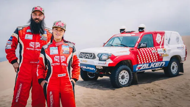 Los peruanos Alonso Carrillo y Fernanda Kanno corren el Dakar 2020 en la categoría autos. Foto: De 0 al Dakar