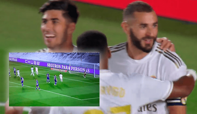 Gol Karim Benzema en el Real Madrid vs. Alavés. Captura de Movistar+