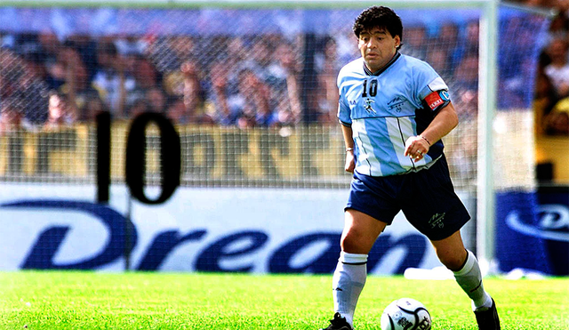 Diego Armando Maradona en su partido de despedida vistiendo la camiseta de la selección argentina. | Foto: AFP