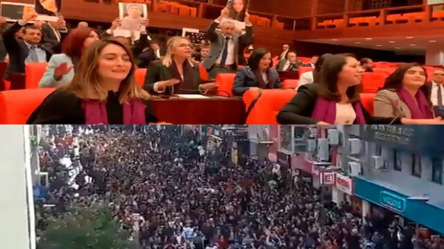 A raíz de una represión a unas mujeres que interpretaban la canción de Las Tesis, un grupo de parlamentarias protestaron. Foto: difusión
