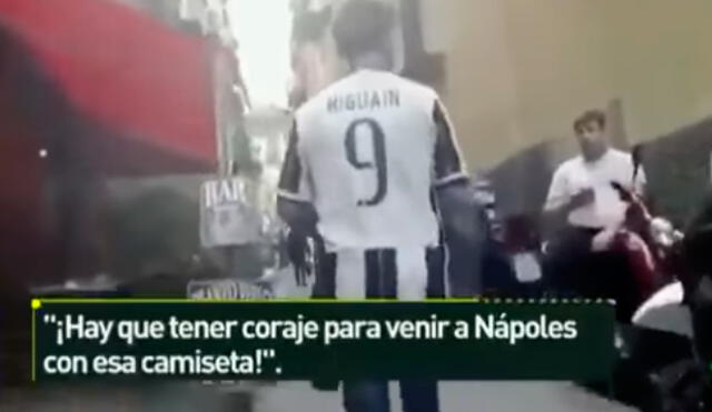 YouTube: Osado joven paseó por Nápoles con camiseta de Higuaín pero fue una mala idea