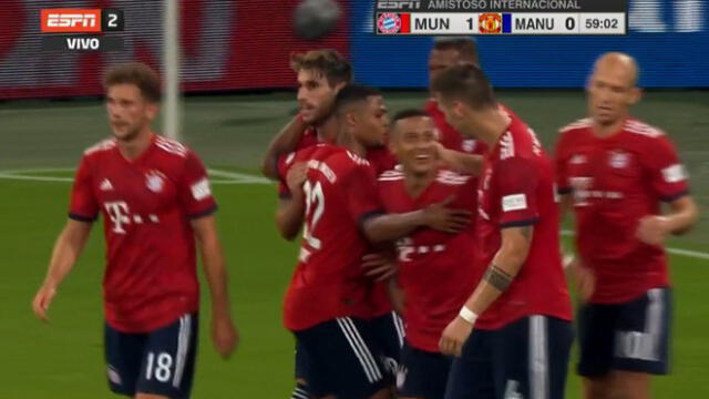 Bayern Múnich vs Manchester United: Javi Martínez anota el 1-0 del partido [VIDEO]