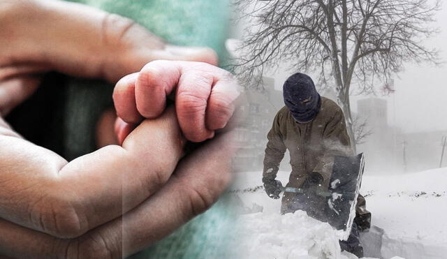 Debido a la obstaculización de la nieve, la pareja, tuvo que ser asistida por videollamada para recibir a su primer hijo al mundo. Foto: composición LR/AFP/EFE