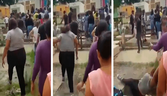 Facebook viral: El divertido y tenebroso momento que esta mujer pasó al caer en tumba de cadáver [VIDEO]
