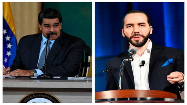 En las últimas horas Maduro (i) y Bukele han tenido un cruce de declaraciones. Foto: AFP