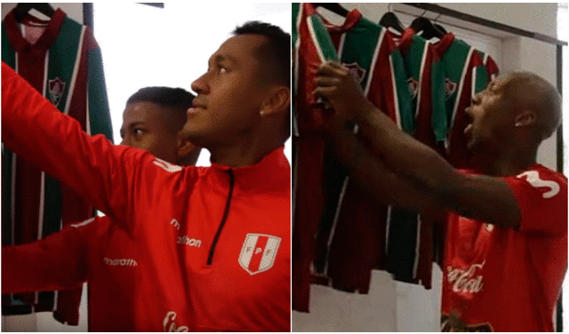Jugadores de Perú recibieron camisetas personalizadas de Fluminense previo a la final de la Copa América 2019.