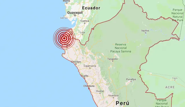 IGP registró sismo de magnitud 5.7 en Tumbes 