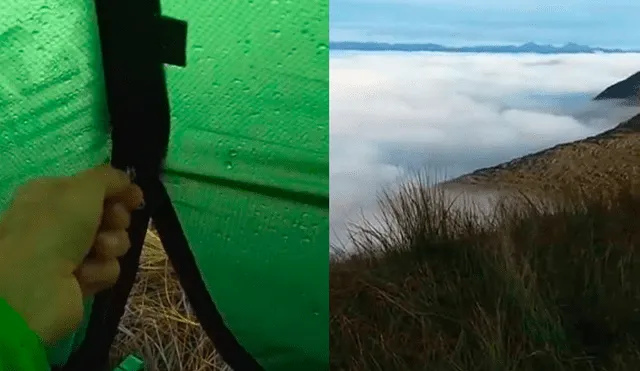 Facebook: Joven acampa solo en un monte y despierta en el 'cielo' [VIDEO]