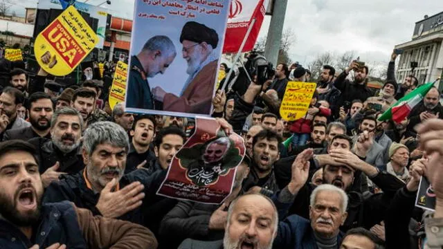 Protestas en Irán tras asesinato de Qasem  Soleimani. Foto: Difusión
