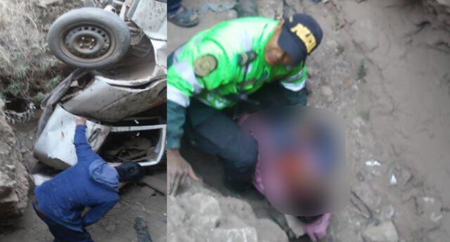 Conductor cayó con su vehículo a estrecha quebrada de Cusco.