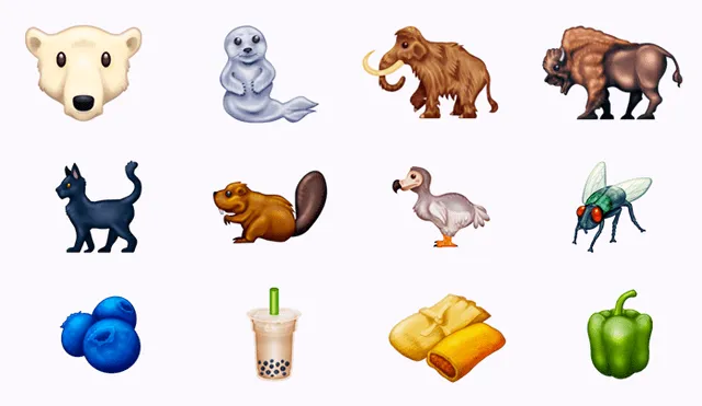 Los nuevos emojis de animales y comida que llegarán a WhatsApp.